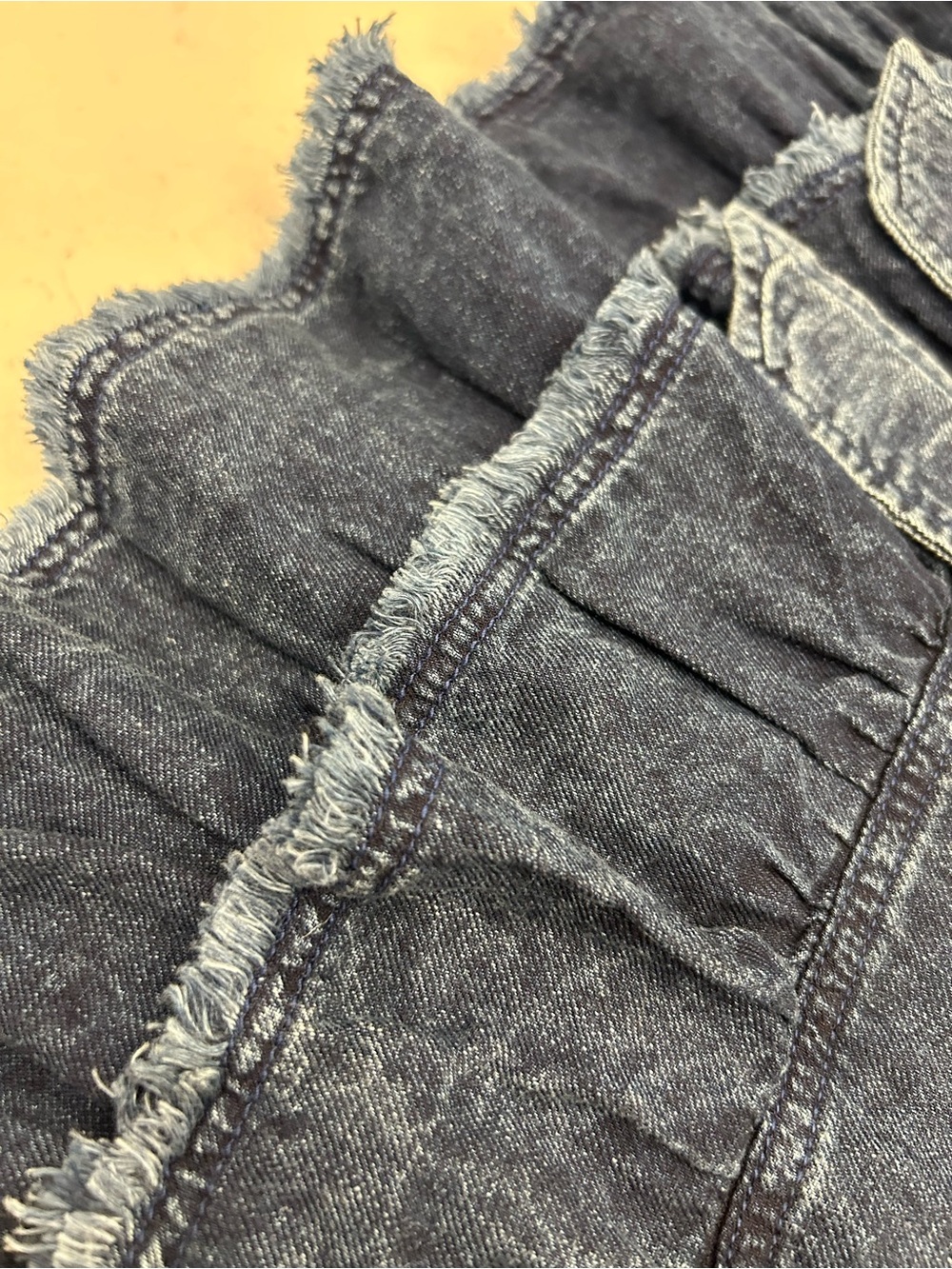 Anthropologie Pilcro Dark Blue Denim Tiered Skirt with Tie Waist - Picture 4 of 9